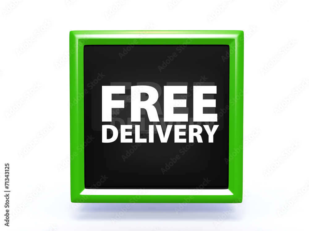 Free delivery square icon on white background