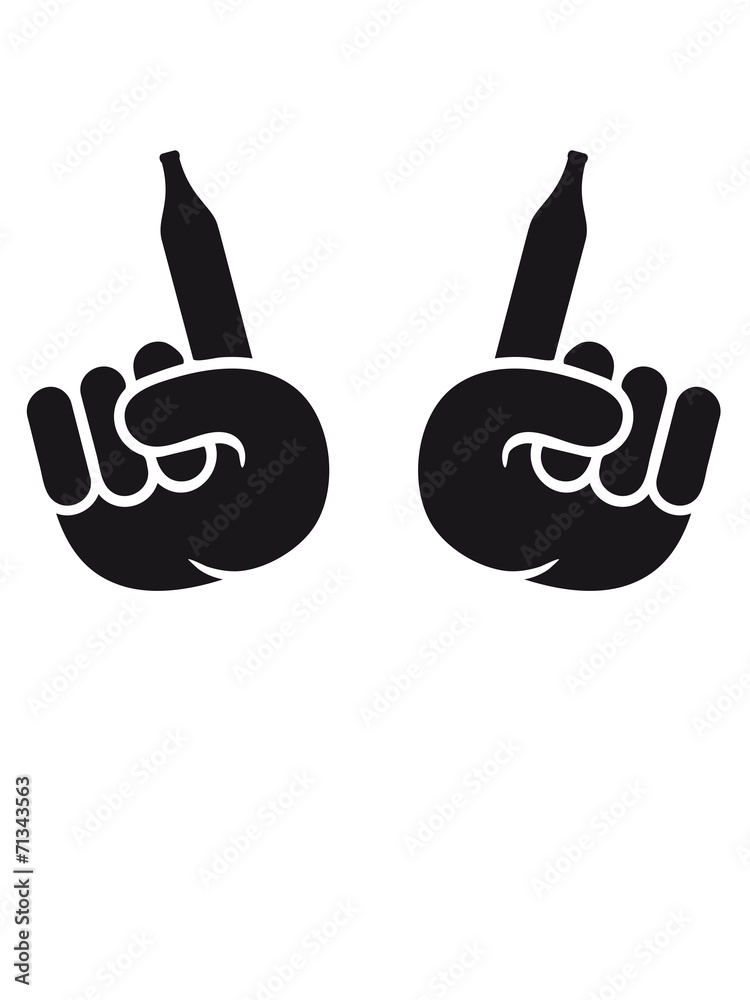 Fototapeta premium Hände 2 Bier bestellen Finger Freunde