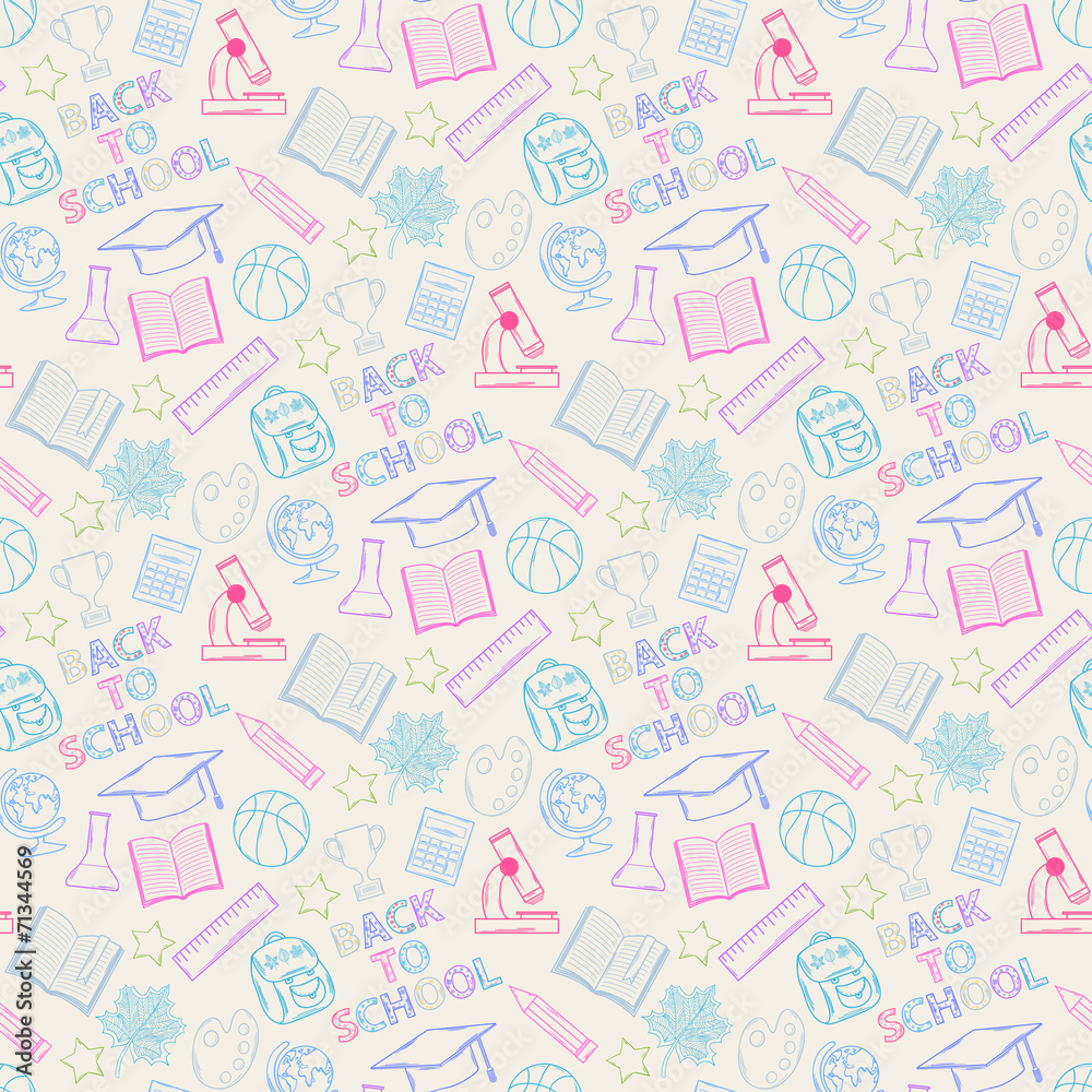 Seamless pattern shcool color