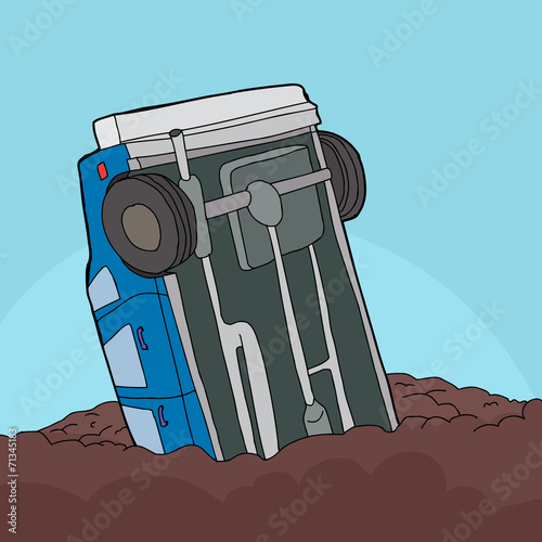 Stuck Car in Mud