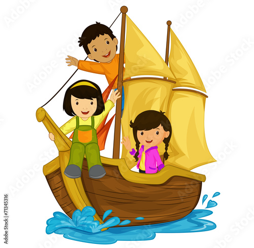 children on the ship