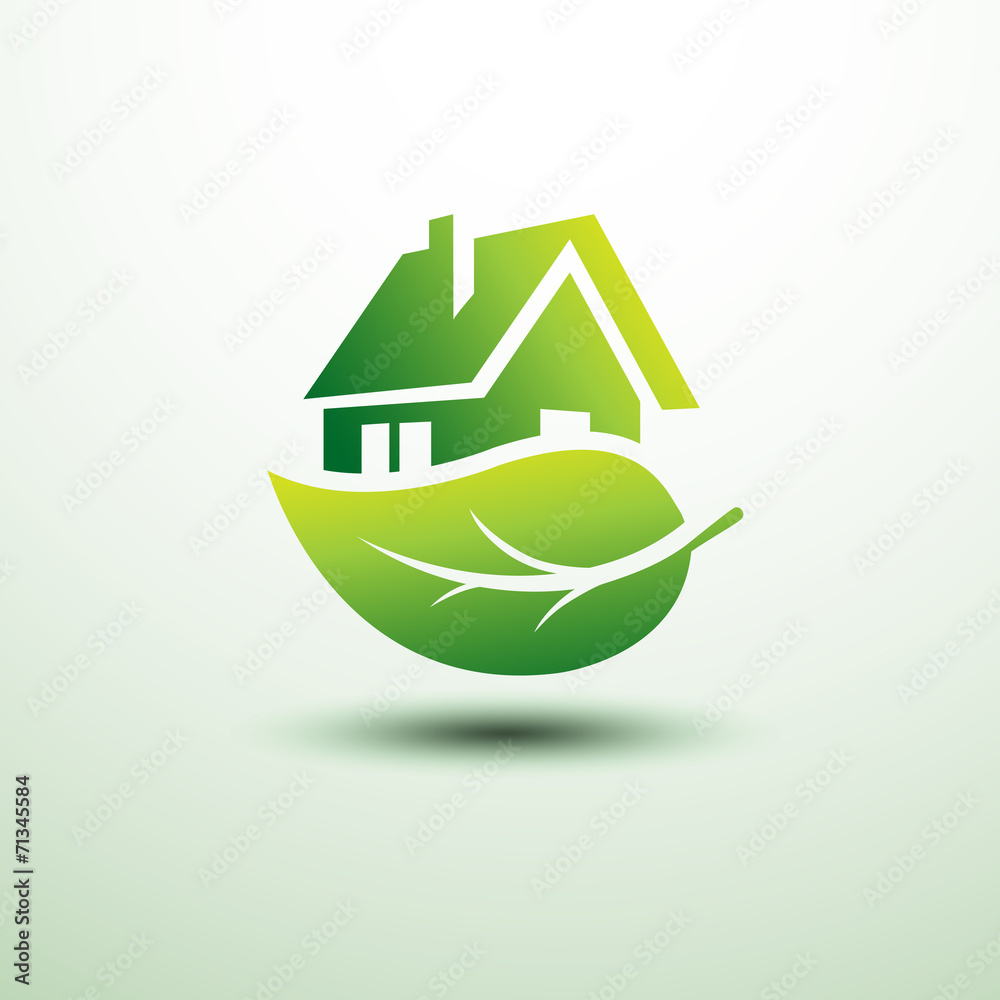 Eco green house concept signs and icons Eco green house concept signs and icons