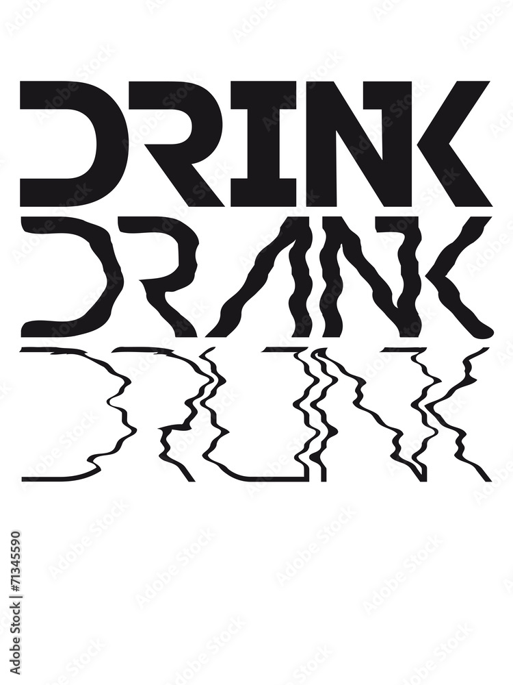 Cool Drink Drank Drunk Text Logo