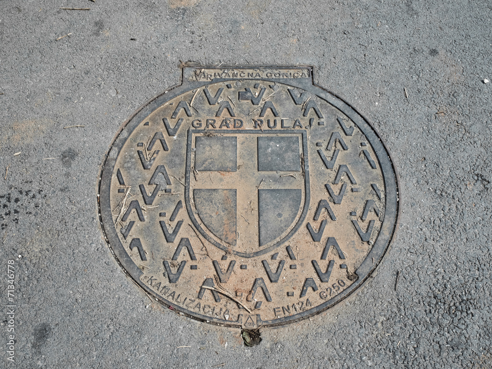 Manhole cover in Pula.