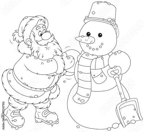 Santa and snowman