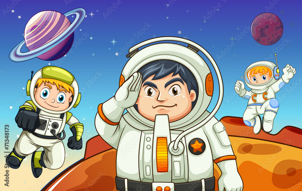 Astronauts in the outerspace Astronauts in the outerspace