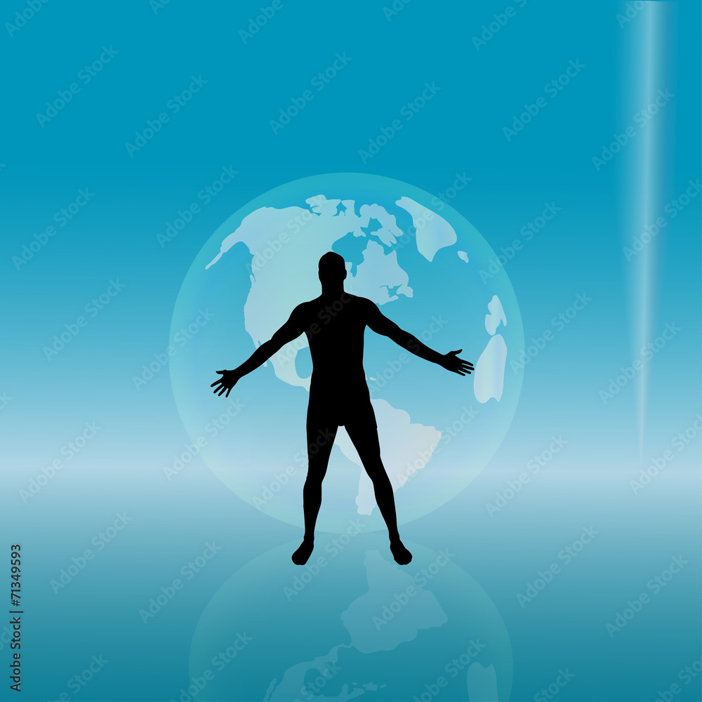 Vector silhouette of man.