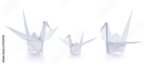 Family of origami paper crane
