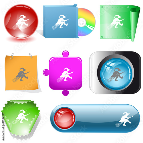 Witch. Vector internet buttons.