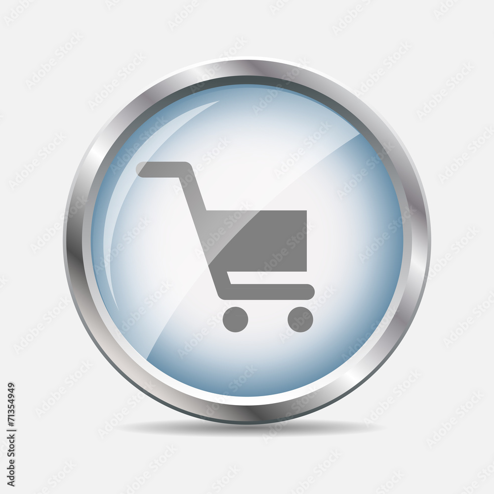 Shopping Glossy Icon Vector Illustration