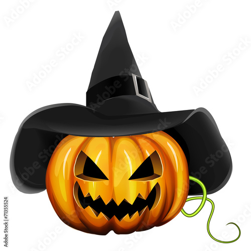 Halloween pumpkin with hat