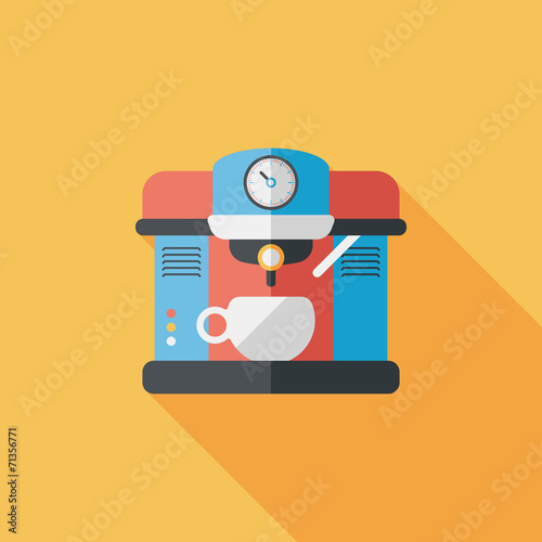 coffee machine flat icon with long shadow,eps10
