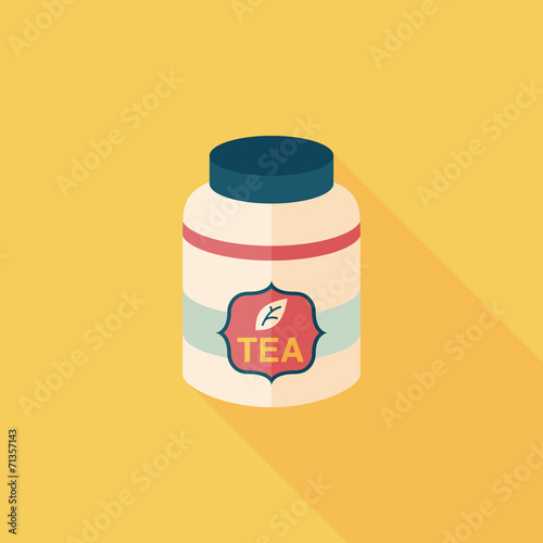 tea canister flat icon with long shadow,eps10