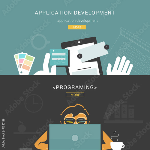 Set of Flat Design Concepts for Web Application Development