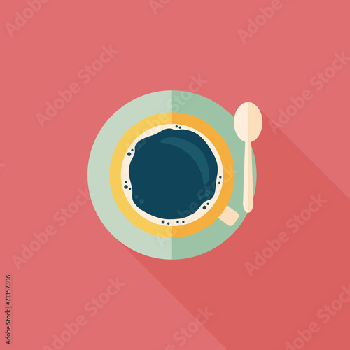 black coffee flat icon with long shadow,eps10