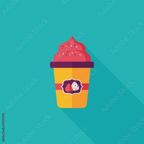 milk cream coffee flat icon with long shadow,eps10