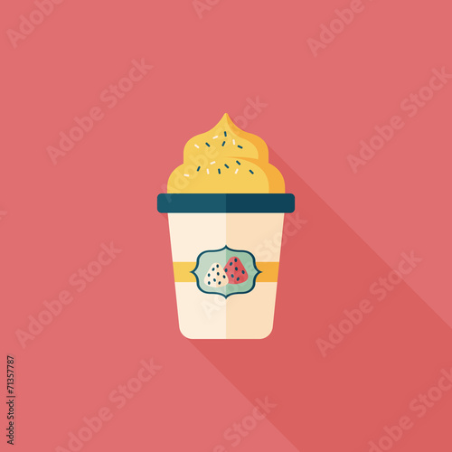 milk cream coffee flat icon with long shadow,eps10