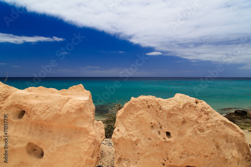 Fuerteventura Steine vor Meeraussicht