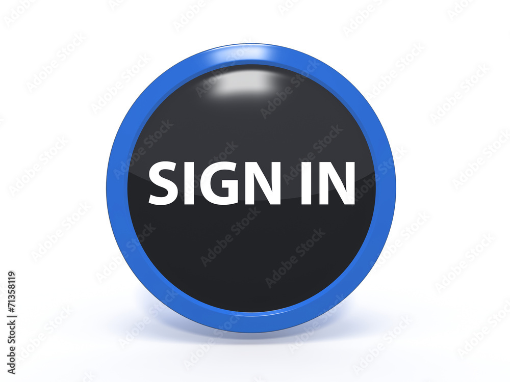 sign in circular icon on white background sign in circular icon on white background