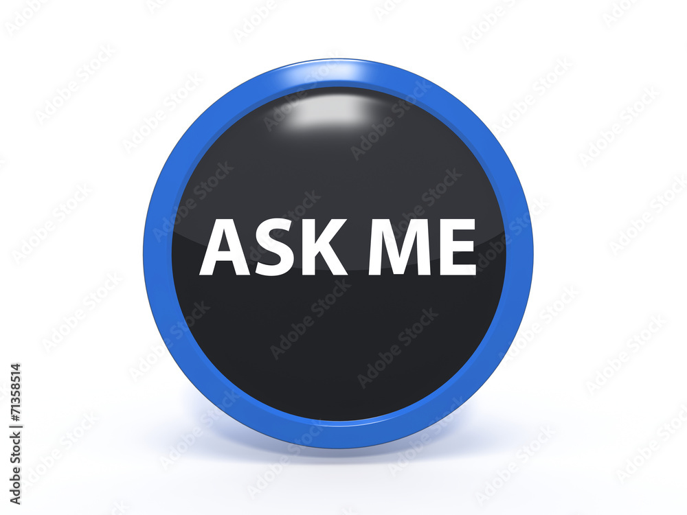 ask me circular icon on white background ask me circular icon on white background