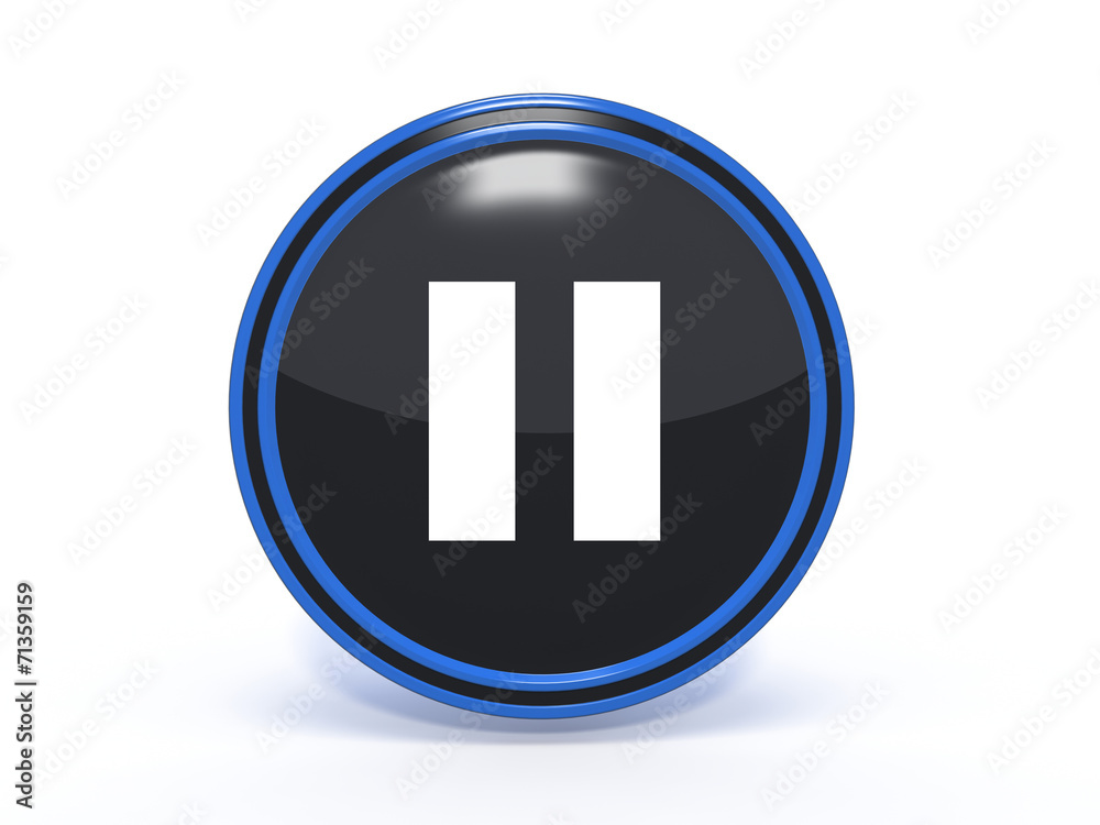 pause circular icon on white background pause circular icon on white background