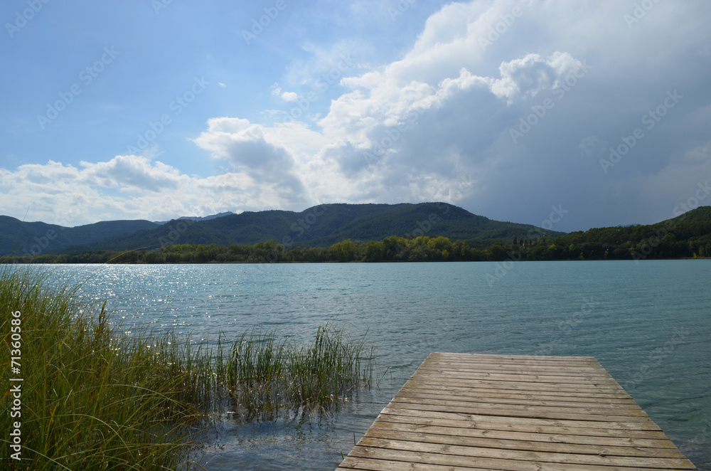 pier on Lake de banyolas pier on Lake de banyolas