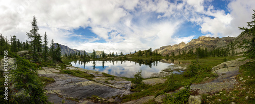 Panorama su lago di montagna