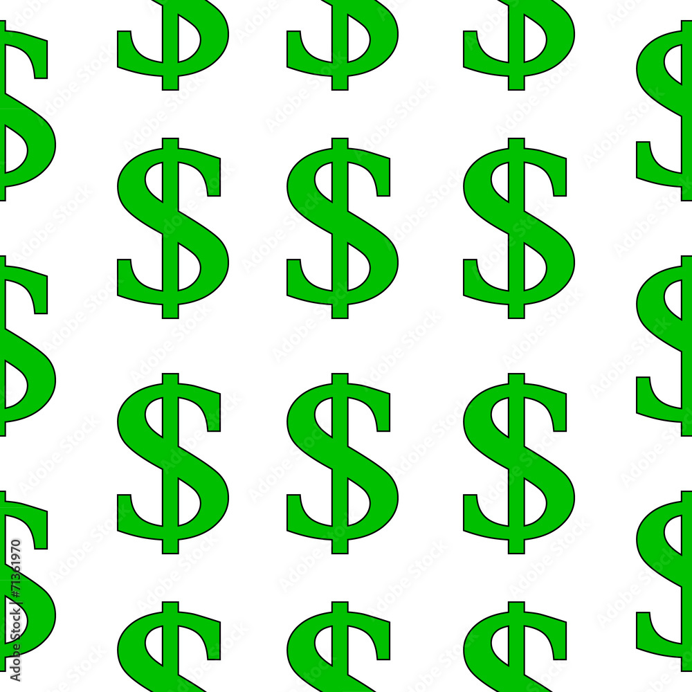 Dollar symbol seamless pattern on white Dollar symbol seamless pattern on white