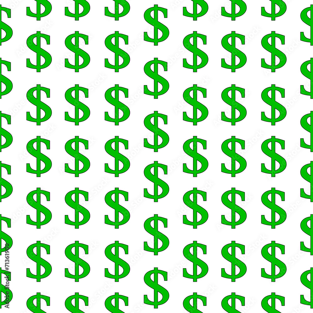 Dollar symbol seamless pattern on white Dollar symbol seamless pattern on white