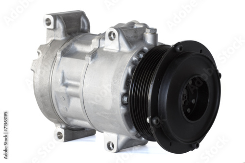 automotive air conditioning compressor on a white background