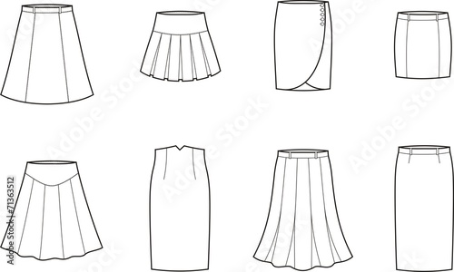 Vector illustration of skirts