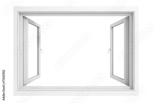 3d window frame on white background