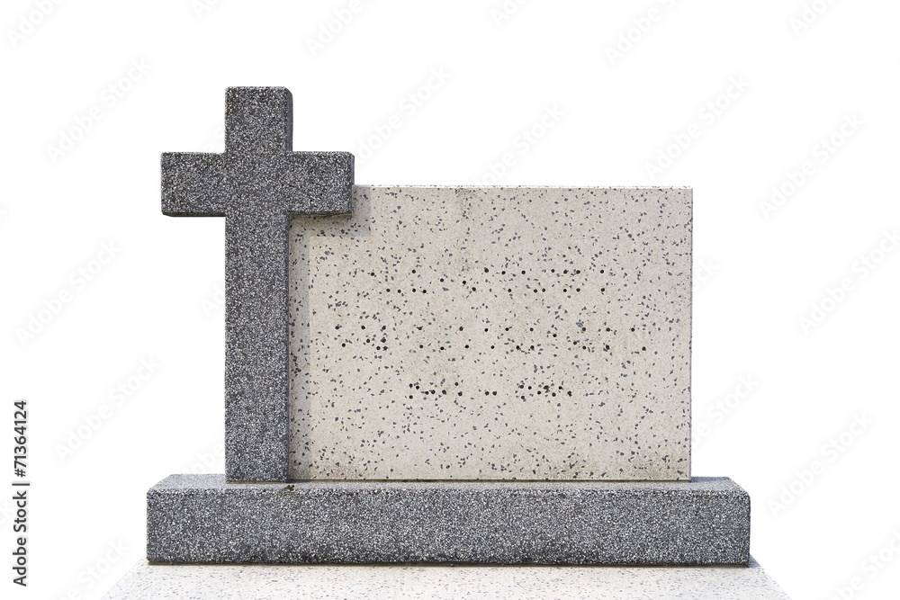 single grave stone cut out (Clipping path) - obrazy, fototapety, plakaty 