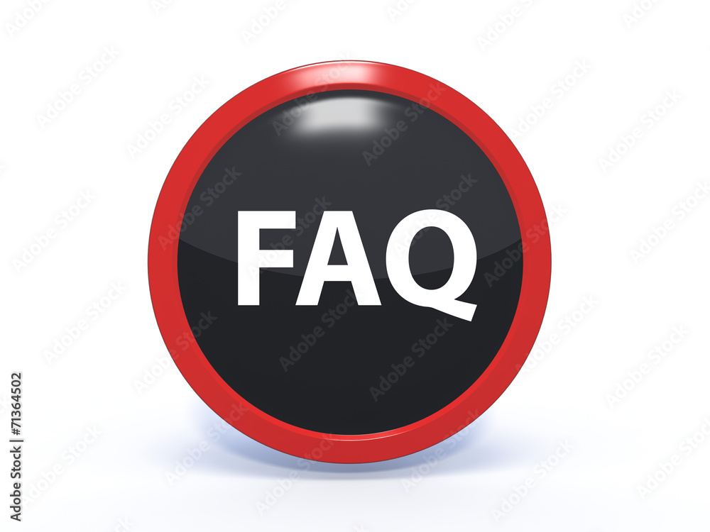 faq circular icon on white background faq circular icon on white background