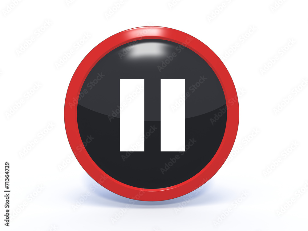 pause circular icon on white background pause circular icon on white background