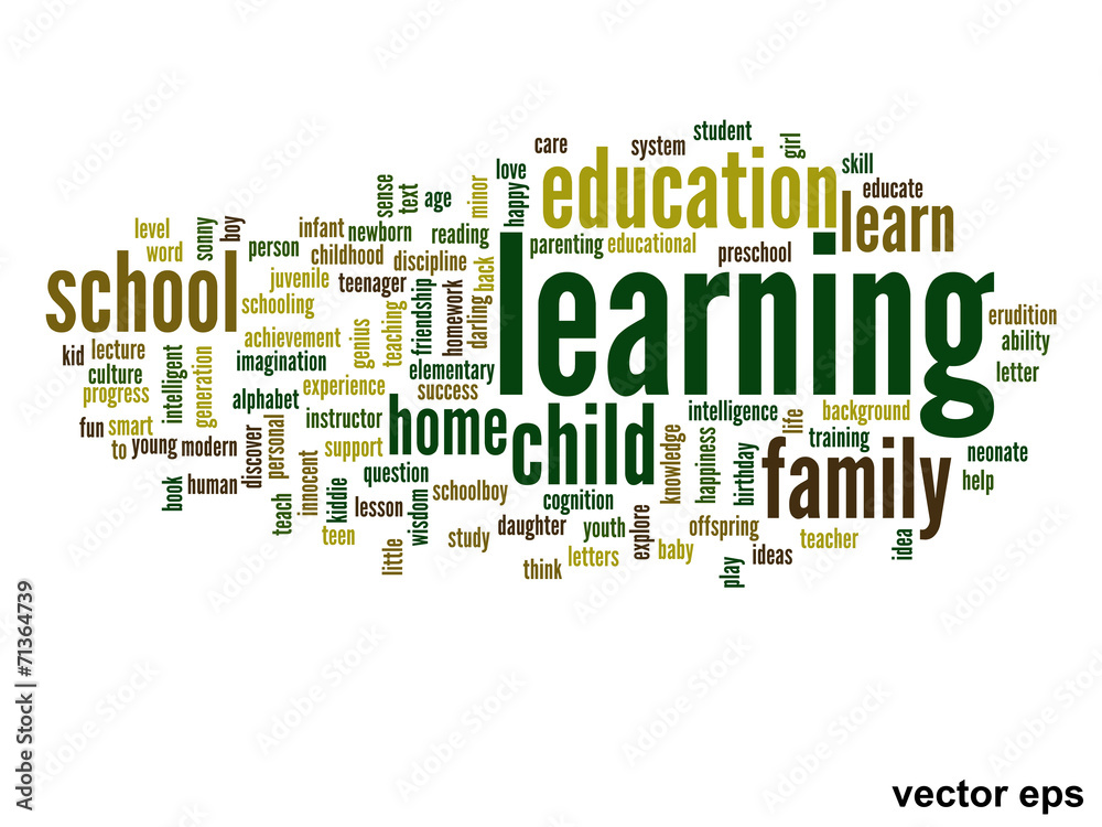 Vector conceptual education word cloud Vector conceptual education word cloud