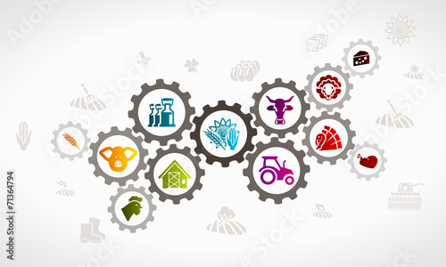 Farming icon set . Agriculture concept illustration