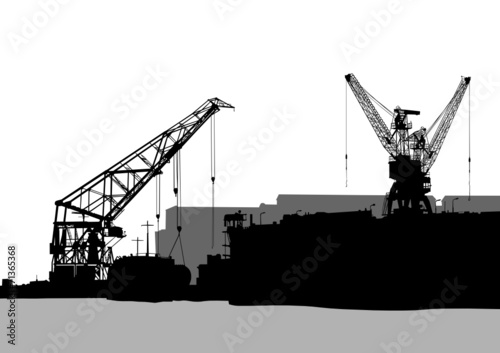 Cranes in port