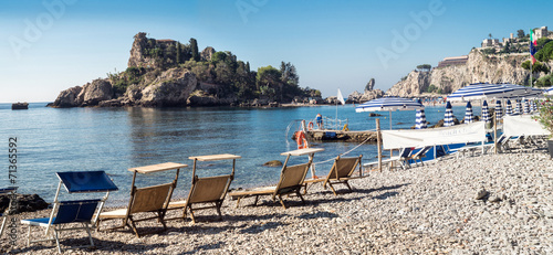 Fototapeta Naklejka Na Ścianę i Meble -  Isola Bella (Beautiful island) is a small island near Taormina