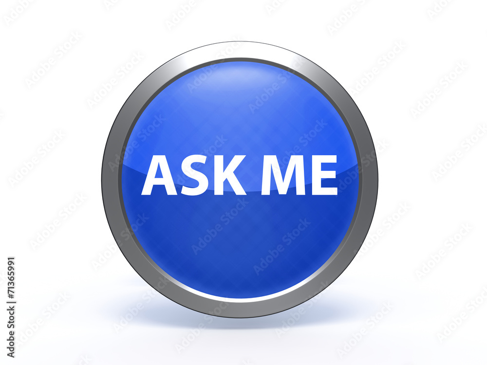 ask me circular icon on white background ask me circular icon on white background