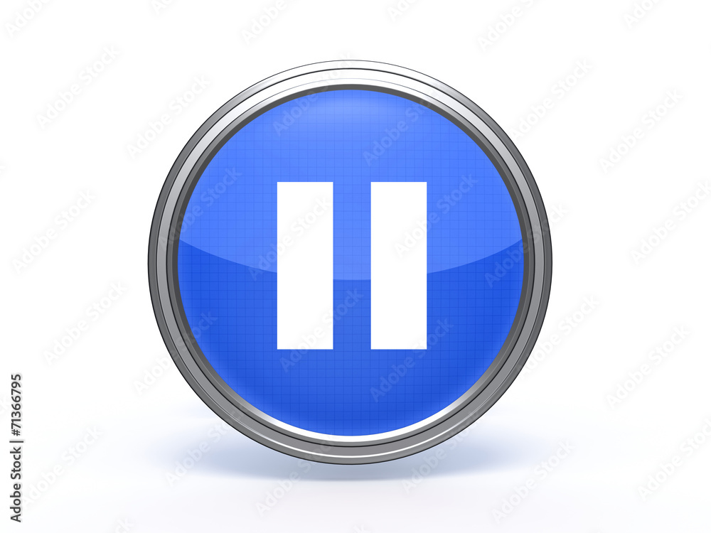 pause circular icon on white background pause circular icon on white background