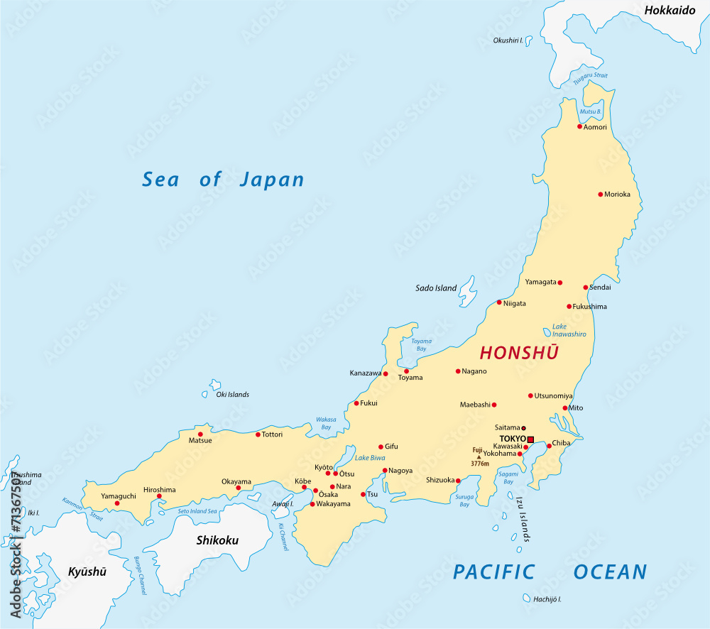 Honshu Map Japan Stock Vector Adobe Stock   1000 F 71367507 8Ppwrlq8FBRjuanfZabtWlAWkbxgKmcJ 