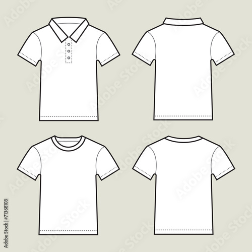 Set Of White T-Shirts Template