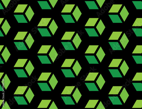 Green geometric seamless cube background