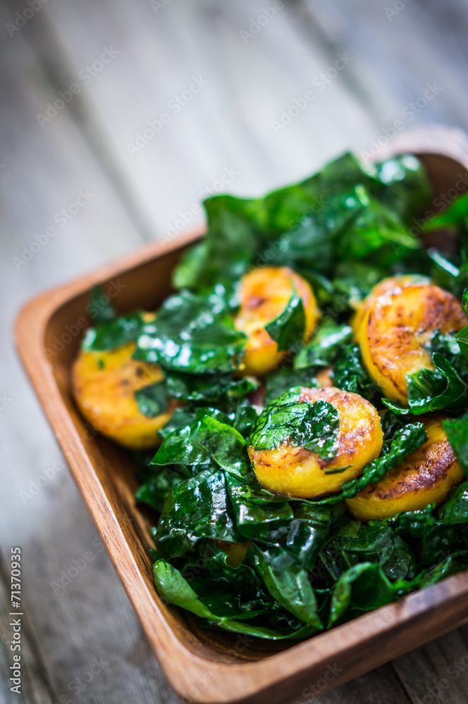 Sweet plantain and kale salad