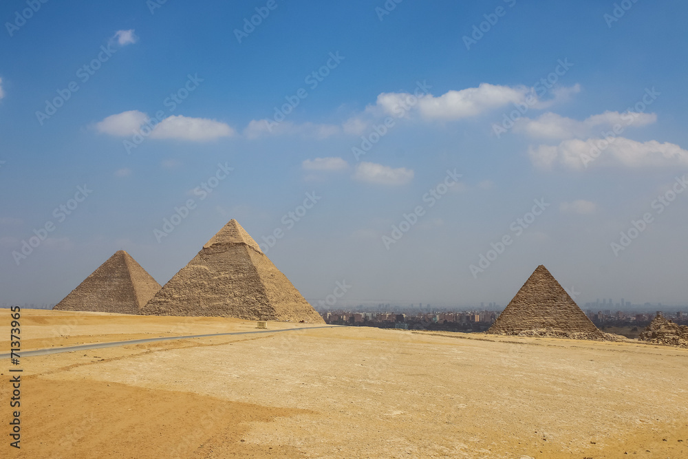 Pyramids on the background of Cairo. Egypt Pyramids on the background of Cairo. Egypt