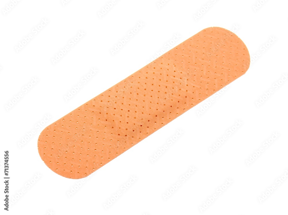 Single adhesive bandage on white background Single adhesive bandage on white background