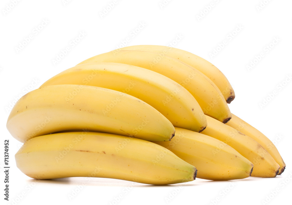 Bananas bunch isolated on white background cutout