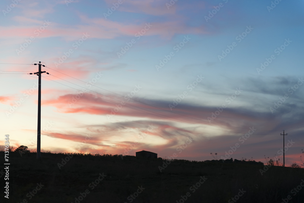 Obraz premium Sunset landscape Tuscany