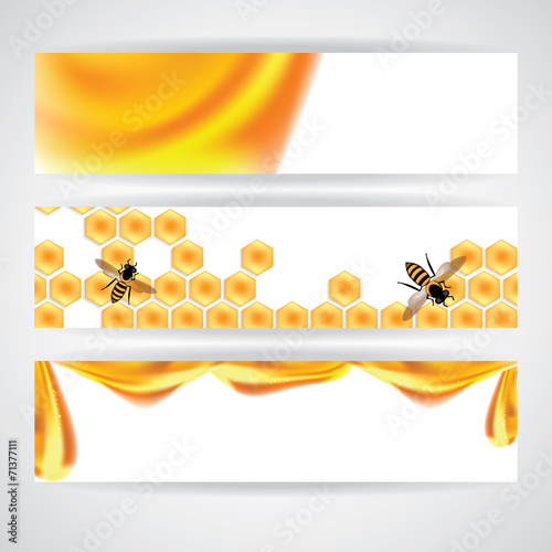 Sweet honey vector illustration, orange illustration banner